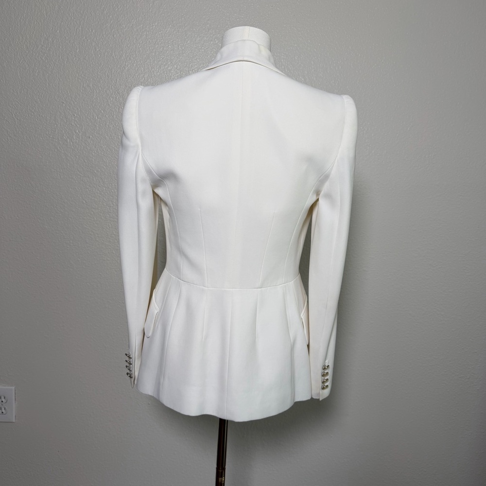 Alexander McQueen White/ Ivory Sculpted Tailored Blazer IT 38 - Picture 4 of 16